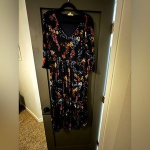 Jane and Delaney,  maxi dress, blue, floral, lined